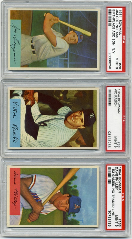 Baseball and Trading Cards - 1954 Bowman PSA High Grade Variation Lot (9)