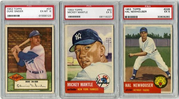 Baseball and Trading Cards - 1950 - 1955 Bowman and Topps “Shoebox” Baseball Collection (295)