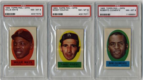 Baseball and Trading Cards - 1963 Topps Peel-Offs PSA 8 Collection