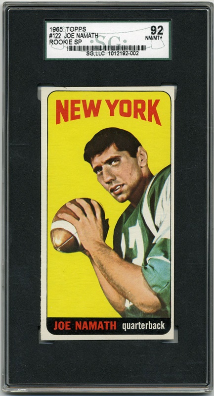 Football Cards - 1965 Topps #122 Joe Namath SGC 92