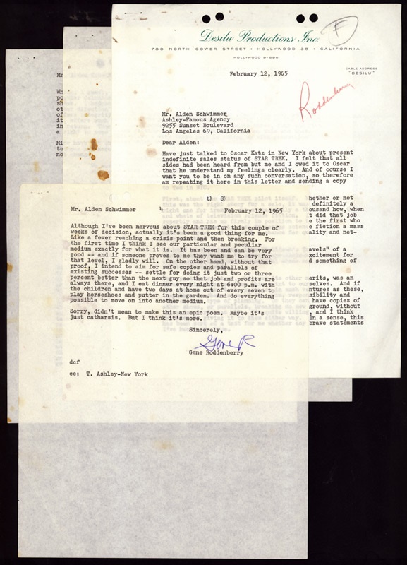 - Signed Gene Rodenberry Star Trek Letter