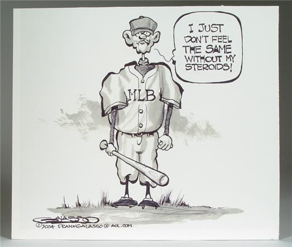 January 2005 Internet Auction - Frank Galasso Original Drawing: 2004 Baseball Steroid Issue