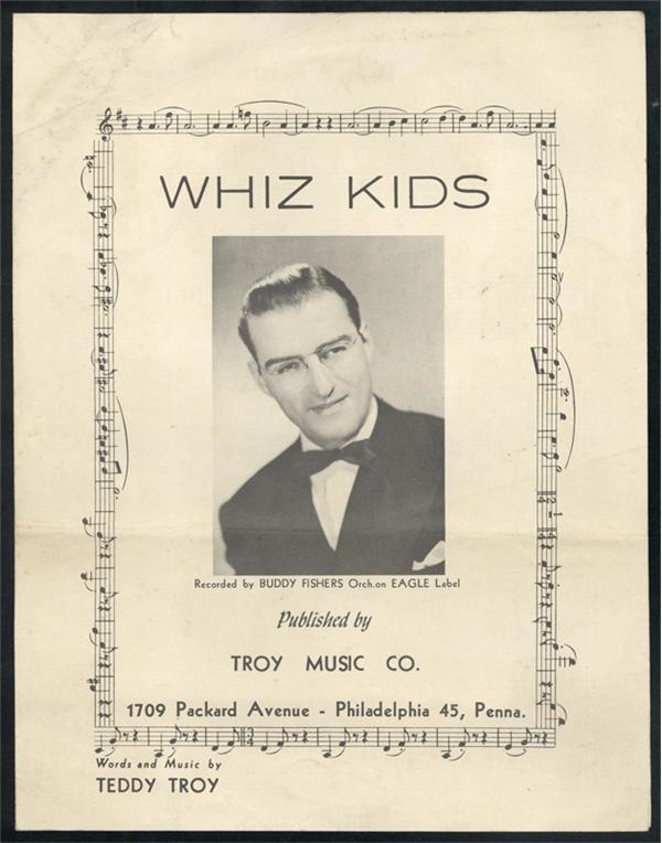 January 2005 Internet Auction - Whiz Kids"  Original Sheet Music(1) and Lyrics(1)