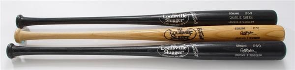 January 2005 Internet Auction - Lot of (3) Charlie Sheen Louisville Slugger Bats