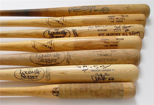 January 2005 Internet Auction - Lot of Seven (7) Assorted Baseball Baseball Bats From The Charlie Sheen Collection