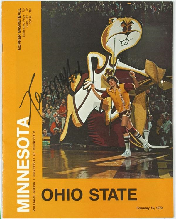 January 2005 Internet Auction - Kevin McHale Autographed University of Minnesota Game Program