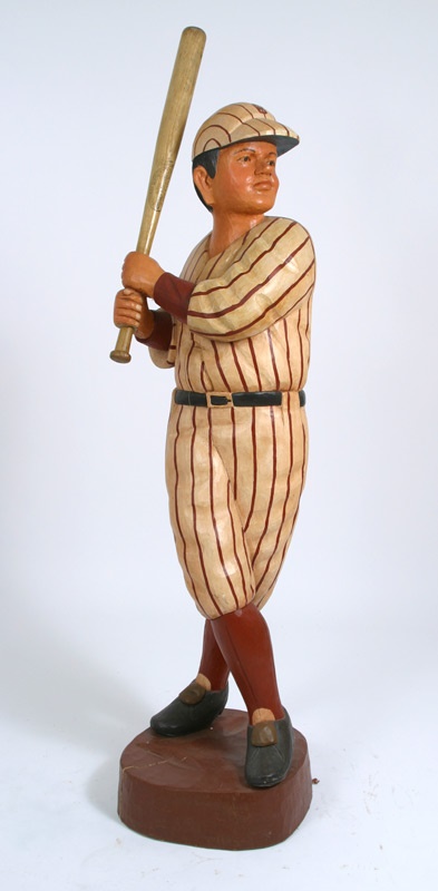 Babe Ruth Carved Wood Folk Art Figure