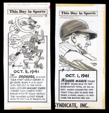 NY Yankees, Giants & Mets - "Day in Sports" Original Art Collection (2)
