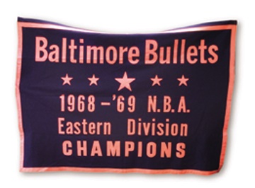 - 1968-69 Baltimore Bullets Eastern Division Champions Banner (68x94")