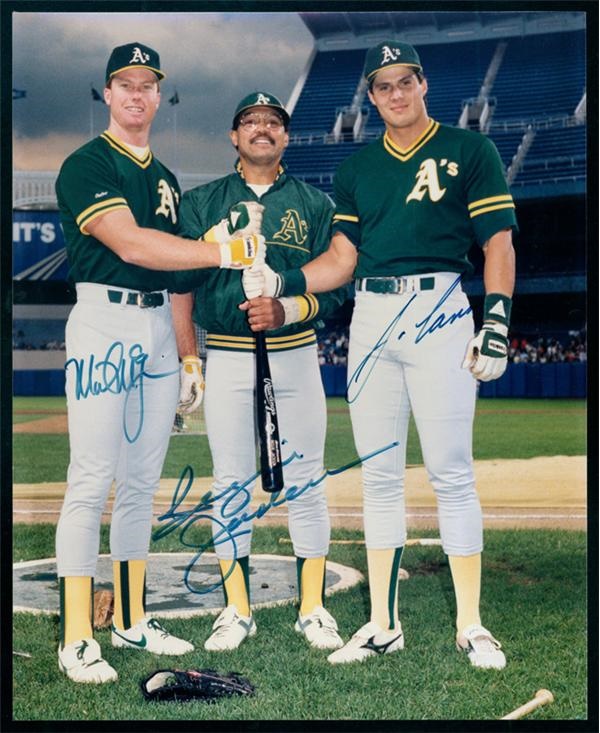 Reggie Jackson/Mark McGwire/ Jose Canseco Autographed 8 x 10