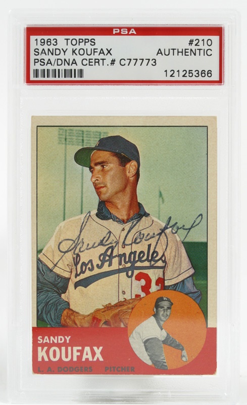 1963 Topps Sandy Koufax Vintage Signed Card