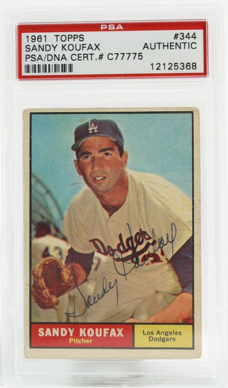 - 1961 Topps Sandy Koufax Vintage Signed Card