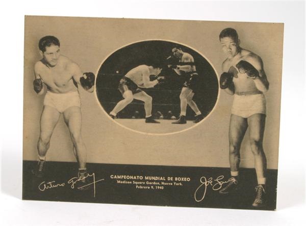 Rare Joe Louis vs Arturo Godoy Advertising Card