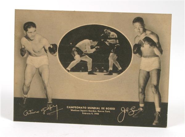 - Rare Joe Louis vs Arturo Godoy Advertising Card