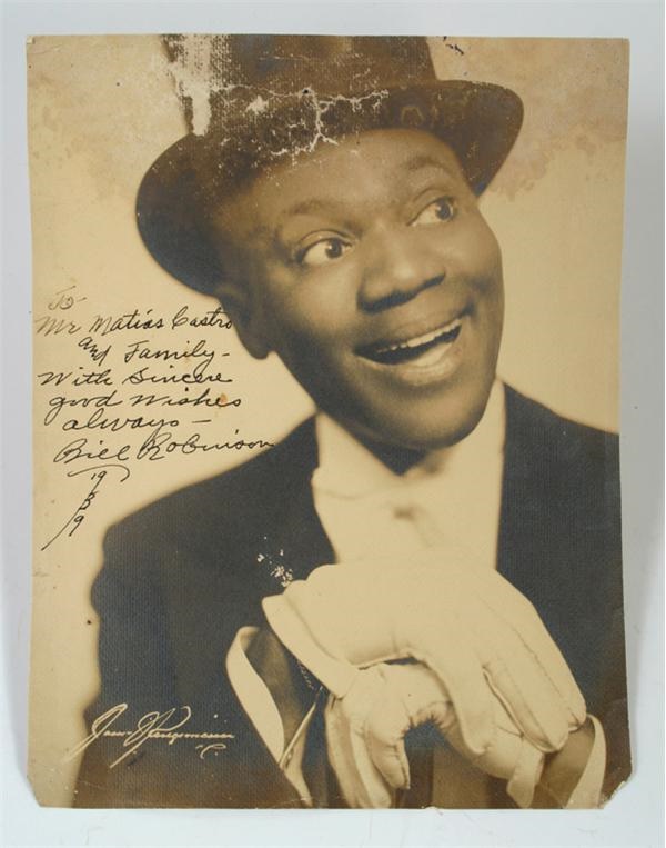 January 2005 Internet Auction - 1939 Bill "Bojangles" Robinson Signed Oversized Silk Print (9.5"x12.5")