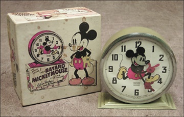 - 1930s Bayard Mickey Mouse Alarm Clock In Original Box