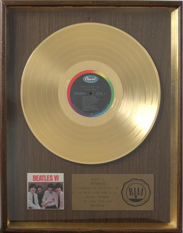 Boston Garden - Beatles VI Gold Record Presented to The Beatles