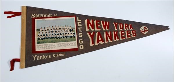 Boston Garden - 1967 New York Yankees Photo Pennant with Mickey Mantle