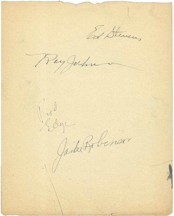 Boston Garden - 1947 Jackie Robinson Autograph