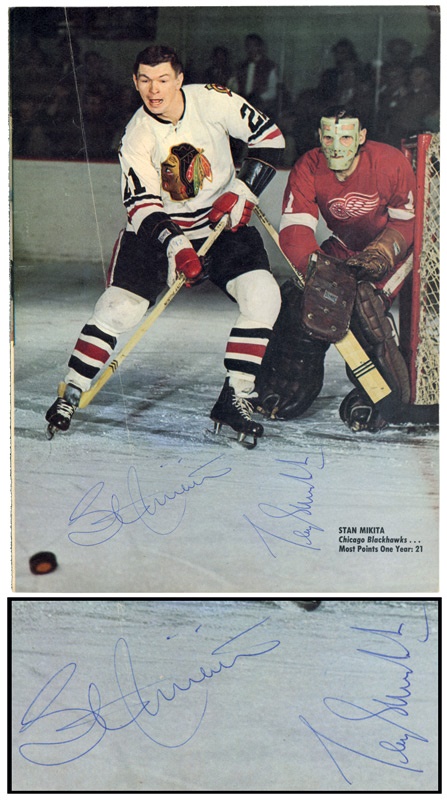 Terry Sawchuck & Stan Mikita Signed Photo (8"x10")