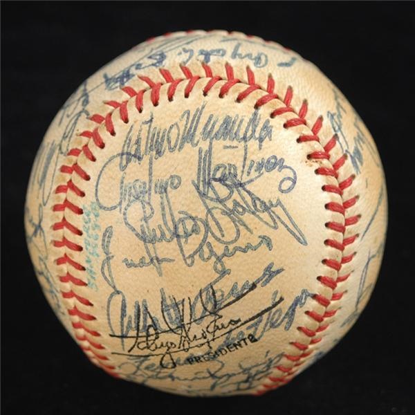 Boston Garden - Mid 1960's  Jim Palmer Santurce Puerto Rican League Signed Team Baseball with Frank Robinson