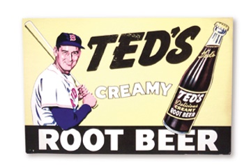 Ted Williams - 1950's Ted Williams Moxie Store Sign (10x15")