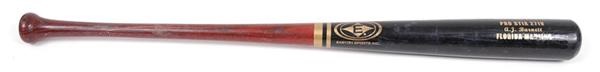 Boston Garden - A.J. Burnett Game Used Baseball Bat (34")