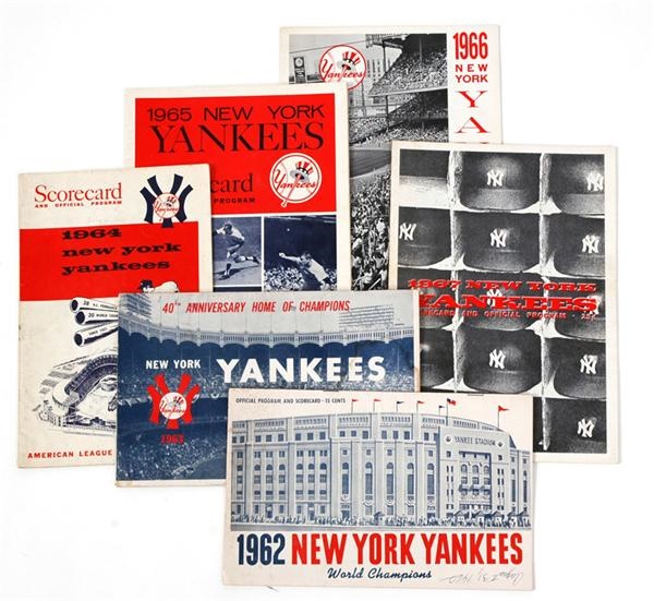 Boston Garden - 1962-1991 NY Yankees Yearbooks (22) & Scorecards (26)