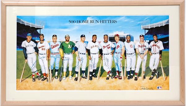 500 HR Hitters Signed Print (20"36")