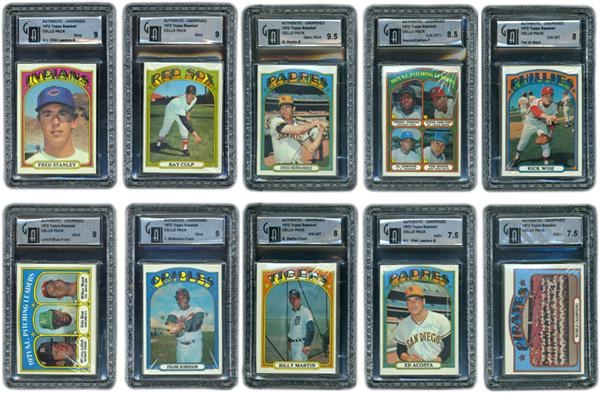 Unopened Cards - 1972 Topps Baseball 1st Series High Grade Jumbo Cello Box