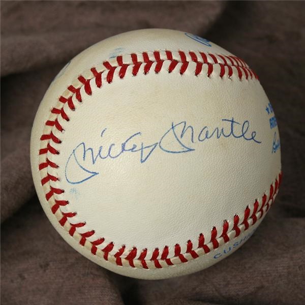 Mickey Mantle - Mickey Mantle-Joe DiMaggio-Ted Williams Signed Ball