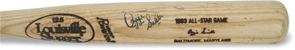 Bats - 1993 Ozzie Smith All Star Game Autograhed Bat (35")