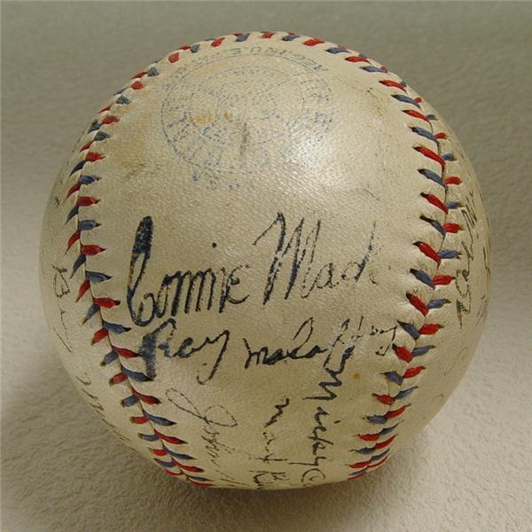 Autographed Baseballs - 1931 A.L. Champion Philadelphia Athletics Team Signed Baseball