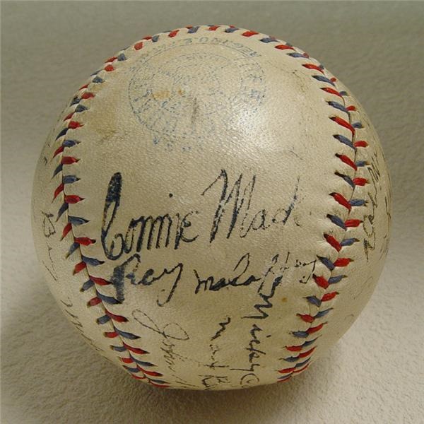 1931 A.L. Champion Philadelphia Athletics Team Signed Baseball