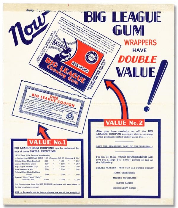 Historical Cards - 1935 Goudey Advertising Window Poster