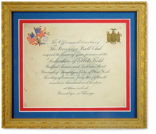 - 1913 Dedication of Ebbets Field Invitation