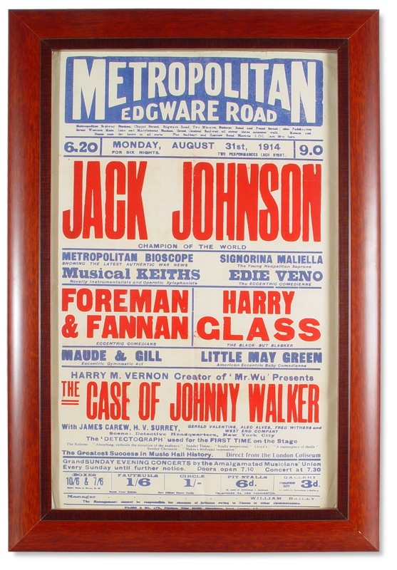 1914 Jack Johnson Vaudeville Poster