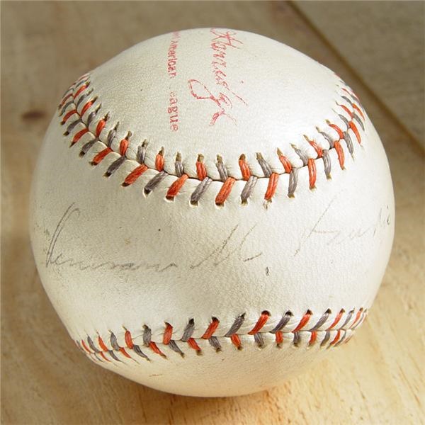 Single Signed Baseballs - Kenesaw Mountain Landis Single Signed Baseball