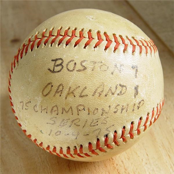 Boston Sports - Rare 1975 Boston Red Sox LCS Game Used Ball
