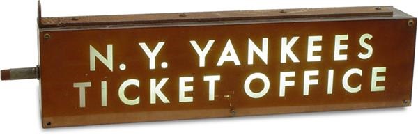 Stadium Artifacts - New York Yankee Ticket Sale Sign