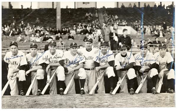 1950 Philadelphia Phillies Whiz Kids NL Champs Team Signed Vintage Pennant  JSA