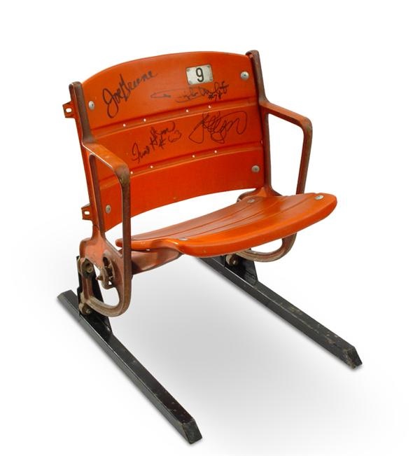 Football - Three Rivers Stadium Seat Signed by the Steel Curtain