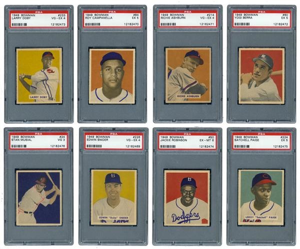 Post War Baseball Cards - 1949 Bowman Baseball Near Set (219/240) With Hall of Famers including Paige and Robinson