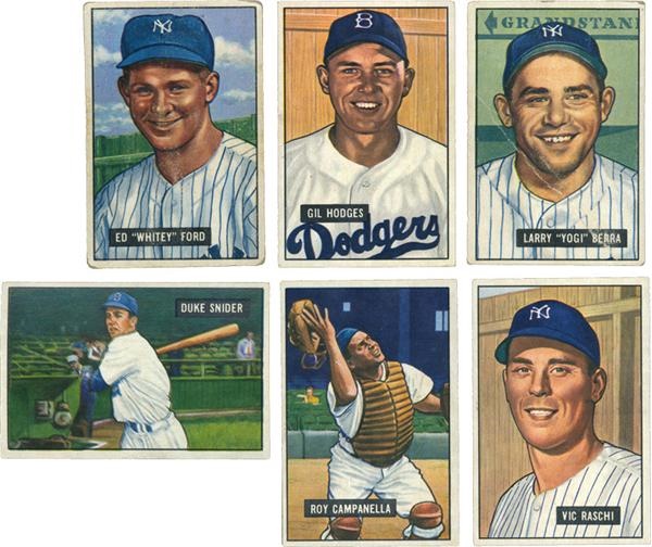 Post War Baseball Cards - Collection of (36) 1951 Bowman Baseball with Stars and HOF'ers