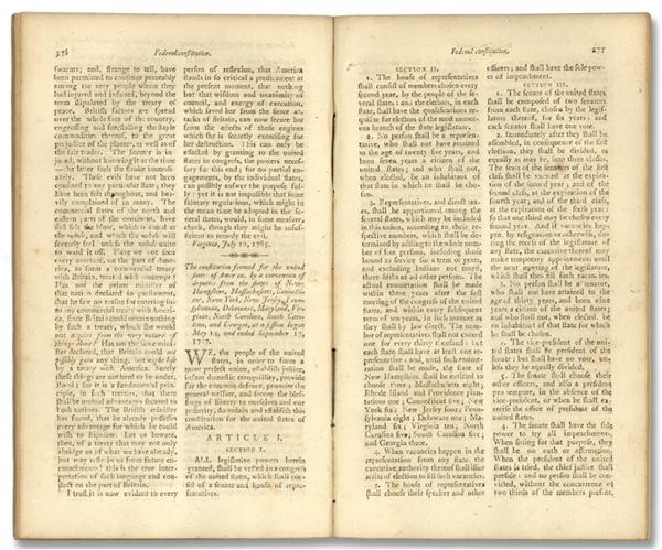 Historical - August 1776 Printings of the Declaration of Independence and the Constitution