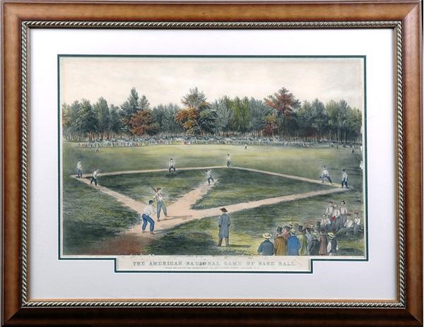 19th Century Baseball - 19th Century Currier & Ives Baseball Litho