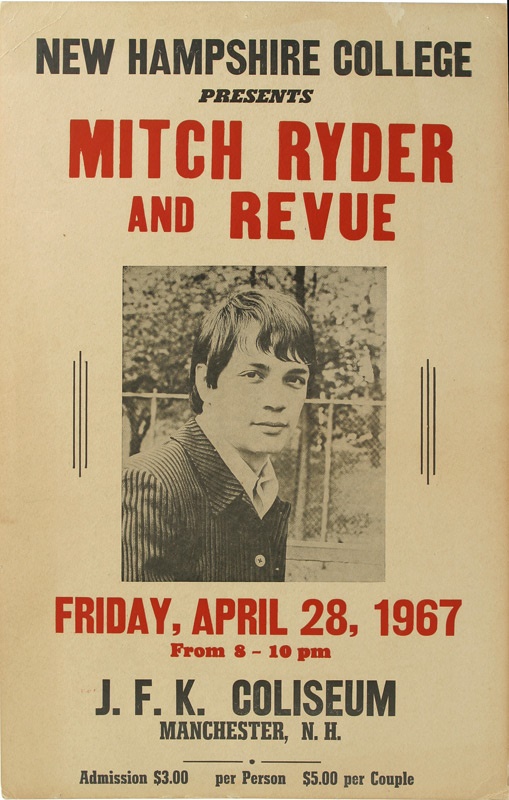 Rock Posters - Mitch Ryder 1967 Concert Poster