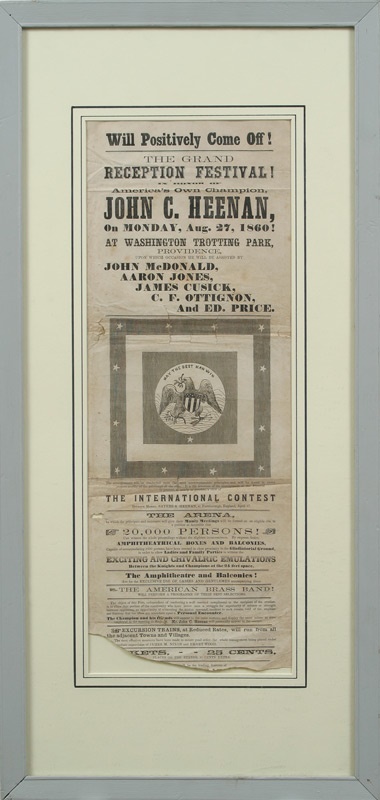 - 1860 John C. Heenan Boxing Poster - The Earliest Known Boxing Poster for a U.S. Champion