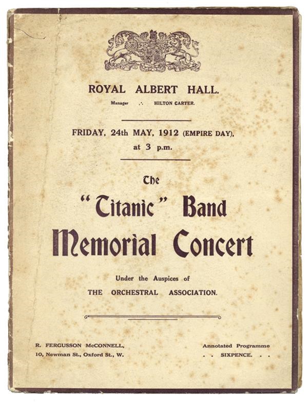 1912 Titanic Band Memorial Concert Program