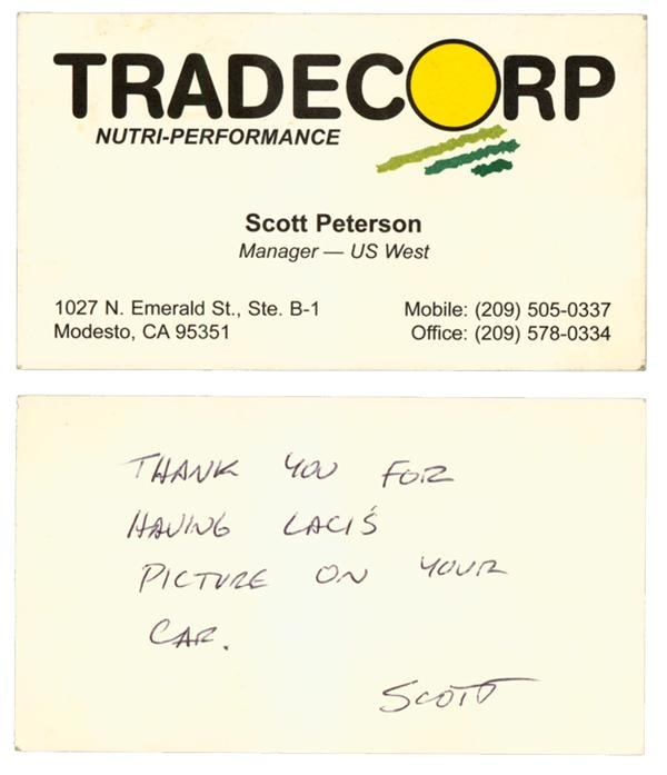 Pop Culture Autographs - Scott Peterson Signed Business Card